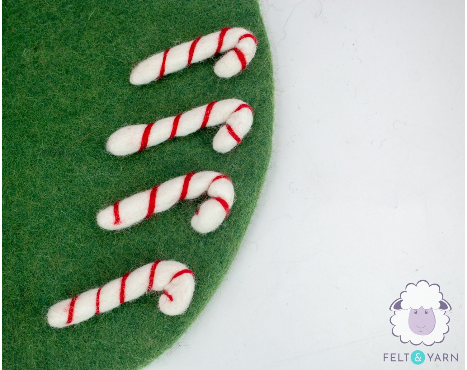 Felt Christmas Candy Canes Felt & Yarn