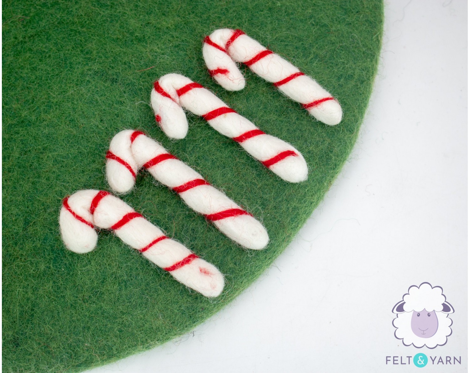 Felt Christmas Candy Canes Felt & Yarn