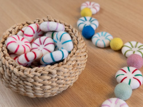 4cm Felt Peppermint Candy