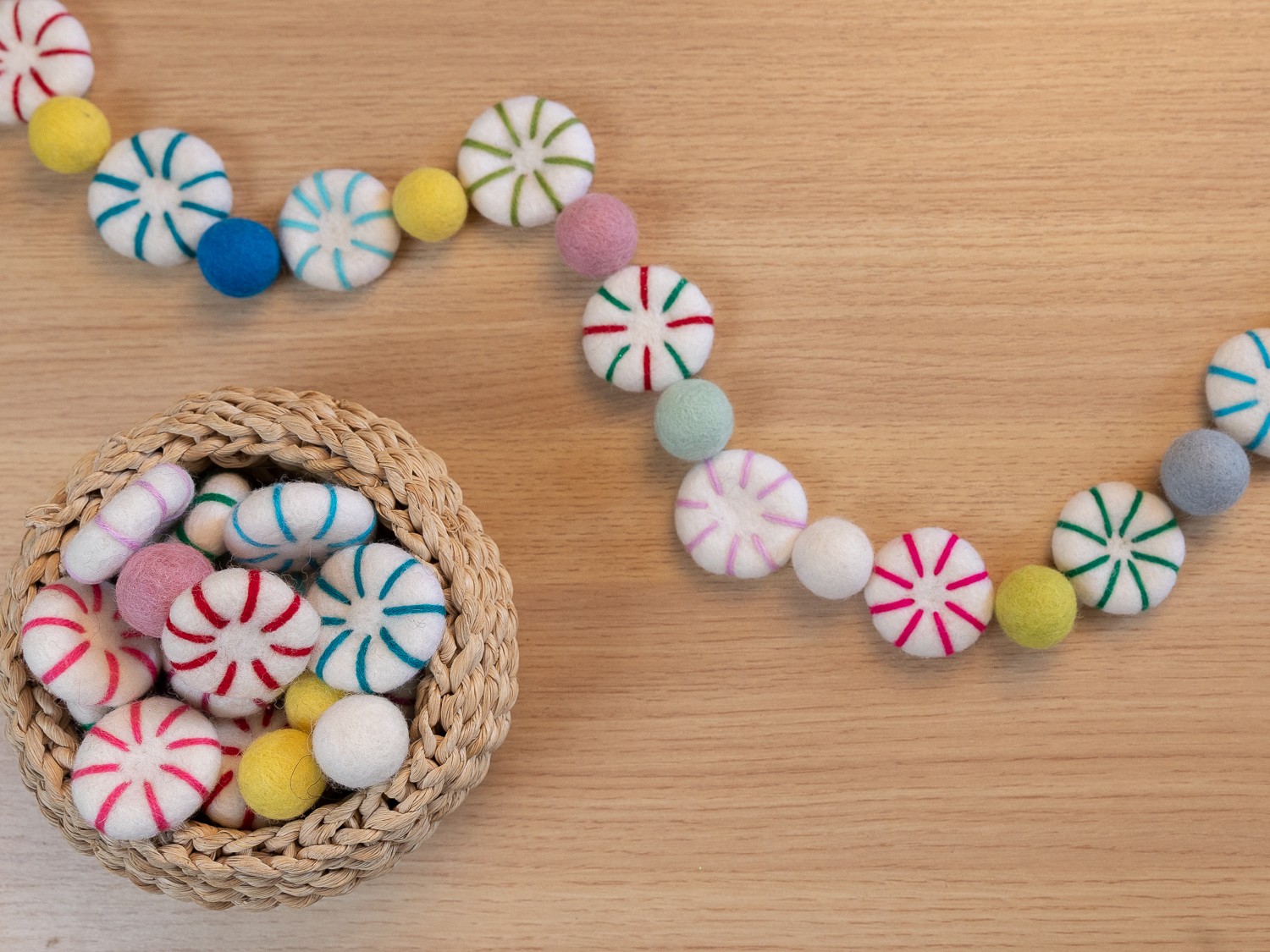 7cm White Felt Snowflakes