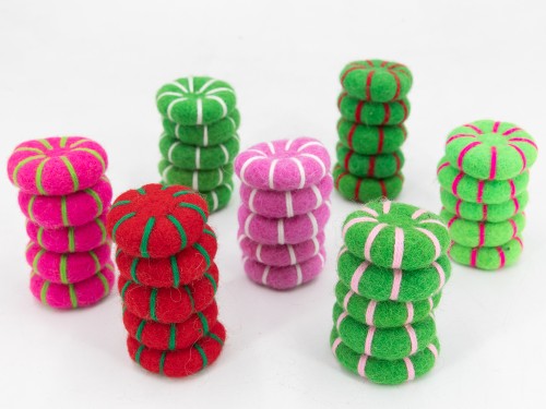 4cm Felt Peppermint Candy