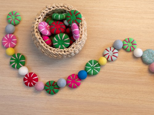 4cm Felt Peppermint Candy