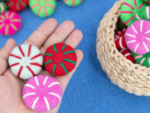 4cm Felt Peppermint Candy