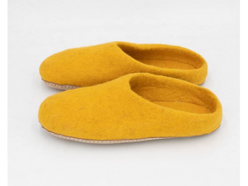 Yellow Wool Slippers