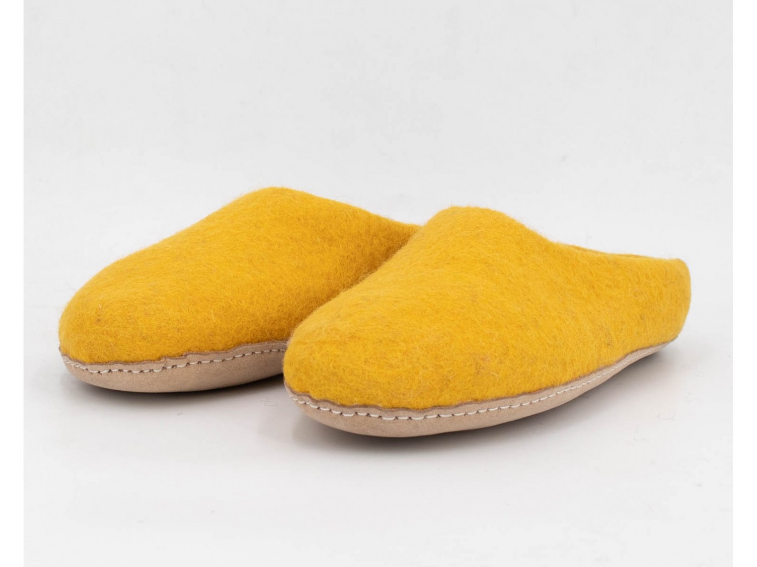 Yellow Wool Slippers