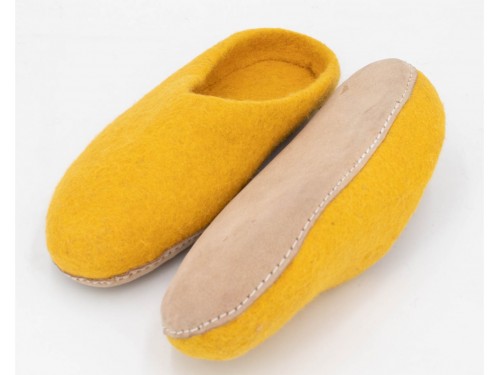 Yellow Wool Slippers
