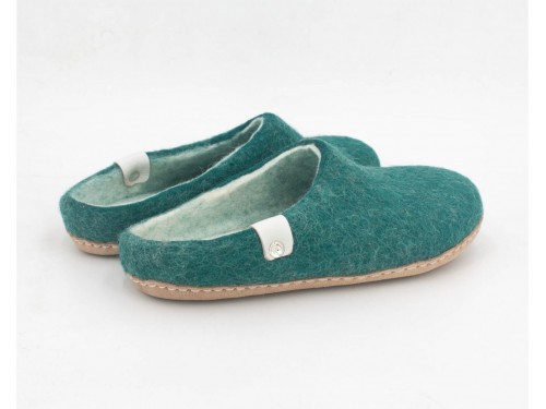 Cyan Felt Slippers