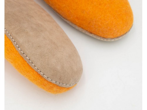 Light Orange Wool Slippers