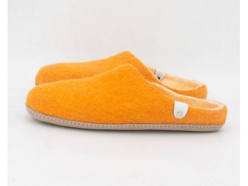 Light Orange Wool Slippers