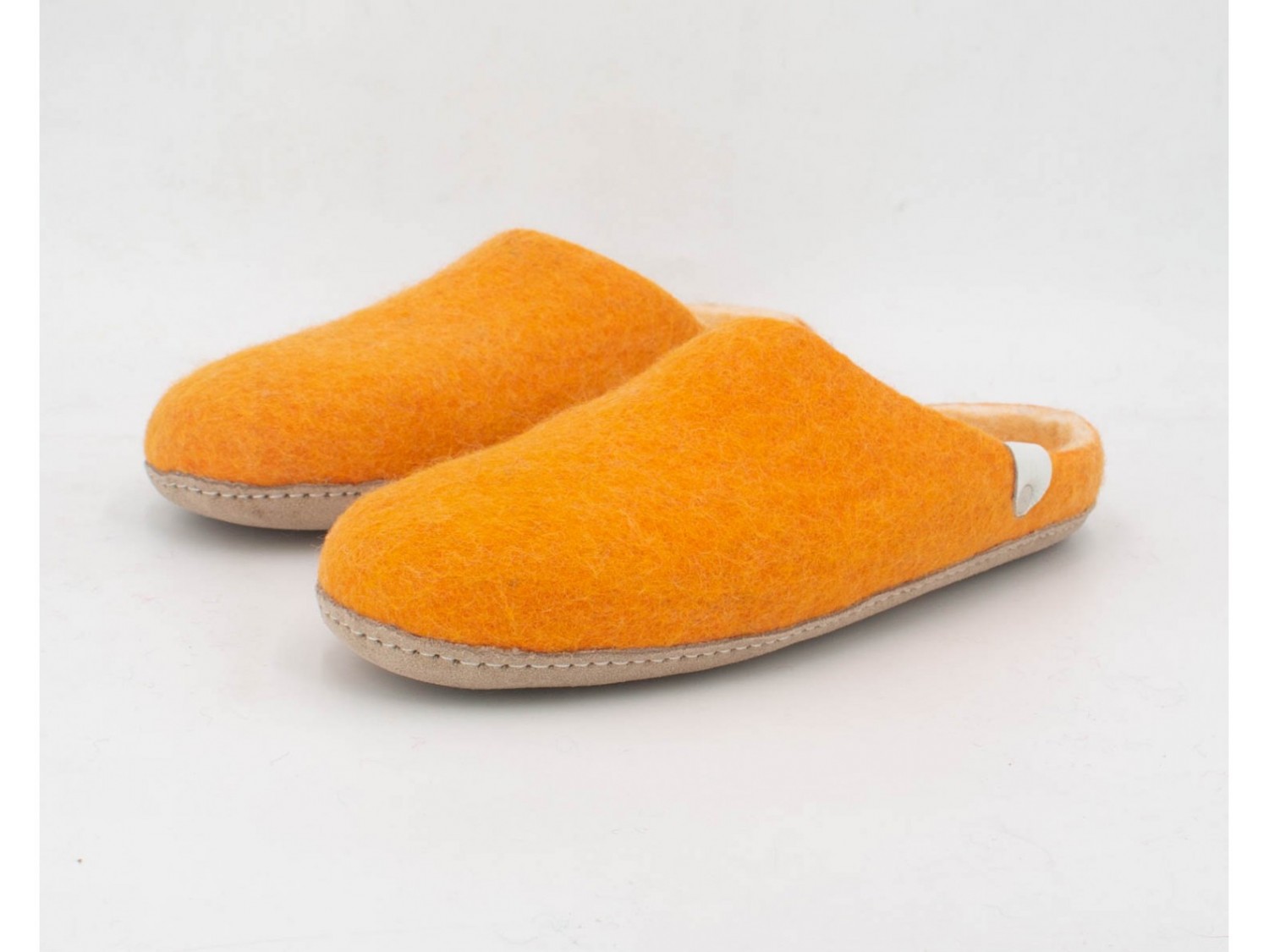 Light Orange Wool Slippers