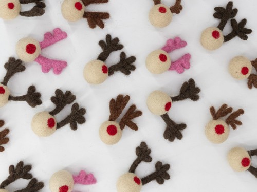 3cm Mini Felt Reindeer Head