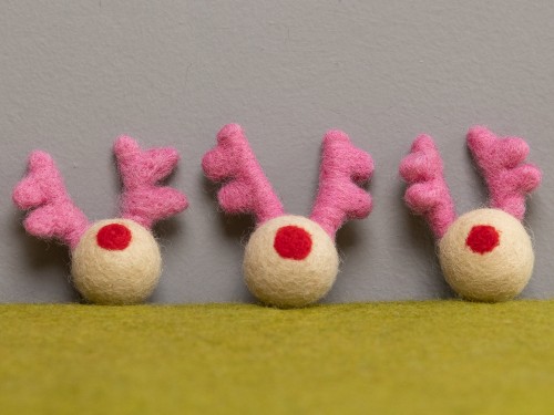 3cm Mini Felt Reindeer Head