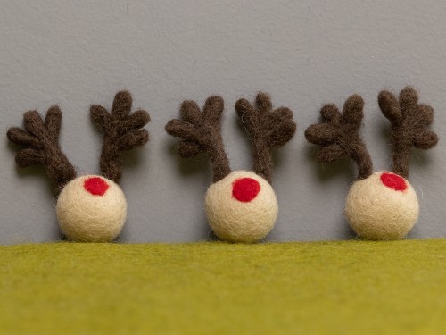 3cm Mini Felt Reindeer Head