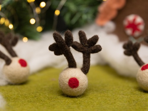 3cm Mini Felt Reindeer Head