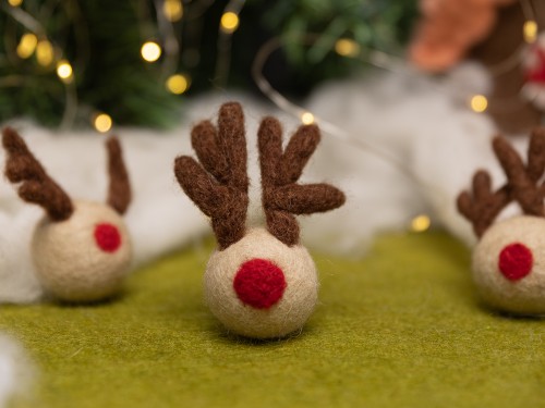 3cm Mini Felt Reindeer Head