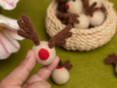 3cm Mini Felt Reindeer Head