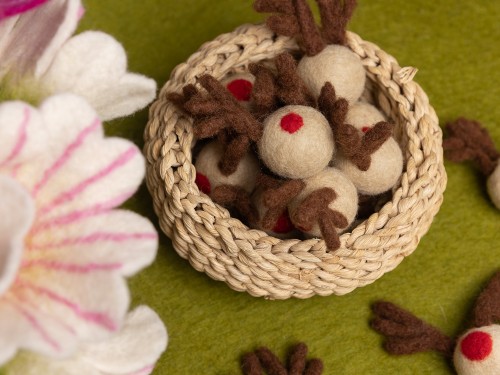 3cm Mini Felt Reindeer Head