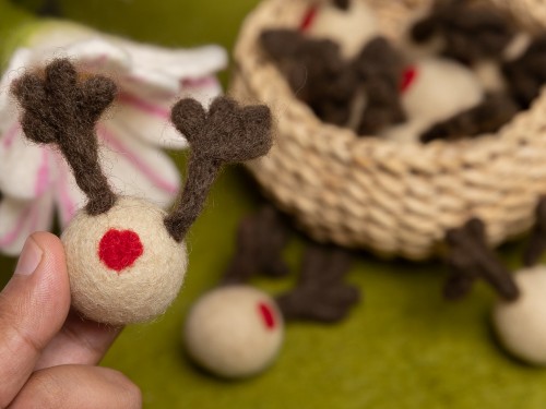 3cm Mini Felt Reindeer Head