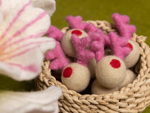 3cm Mini Felt Reindeer Head