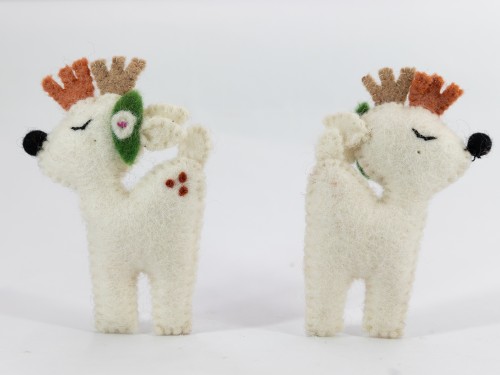 11cm Handmade Wool Felt Reindeer Ornament