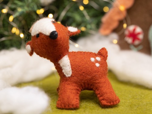13x8cm Stitched Felt Reindeer