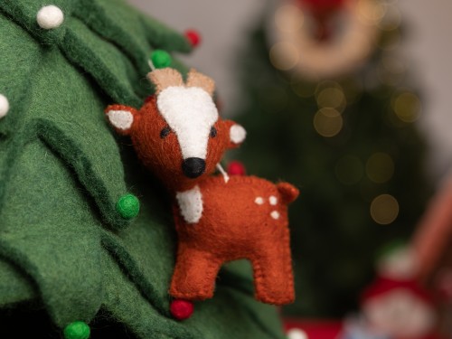 13x8cm Stitched Felt Reindeer