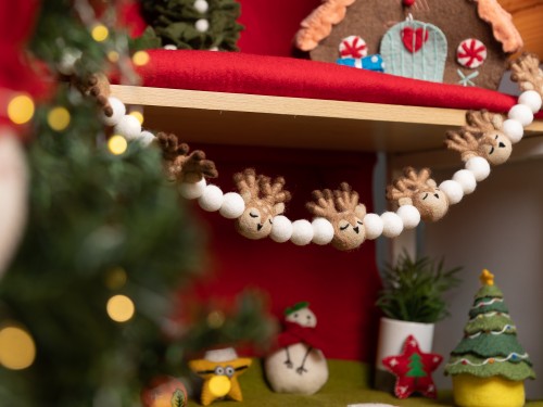 3cm & 4cm Brown Felt Deer Head