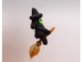 11cm Handcrafted Scary Felt Witch with Broom
