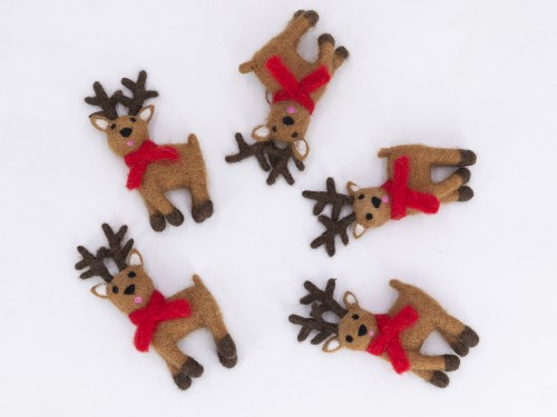 11x7cm Christmas Felt Reindeer