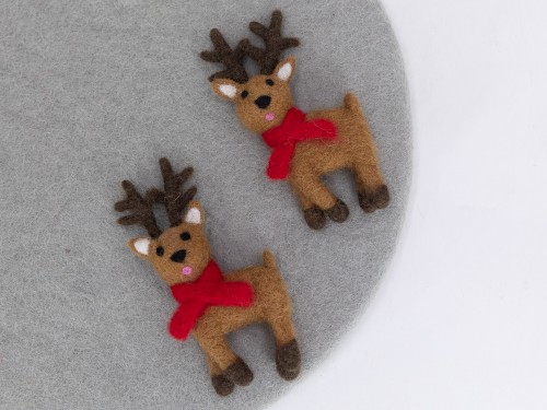 11x7cm Christmas Felt Reindeer