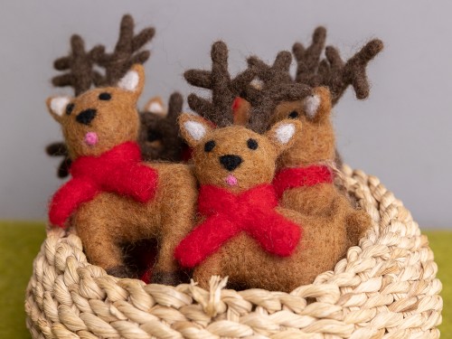 11x7cm Christmas Felt Reindeer