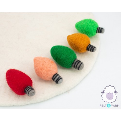 6-7cm Felt Christmas Light Bulb