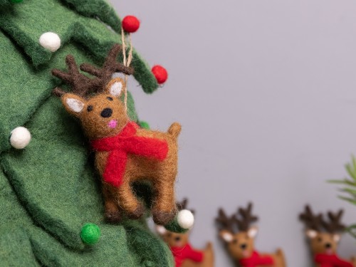 11x7cm Christmas Felt Reindeer