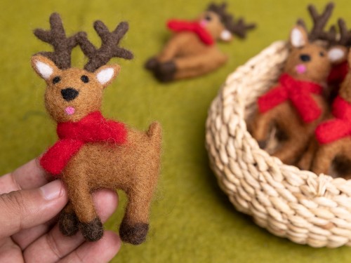 11x7cm Christmas Felt Reindeer