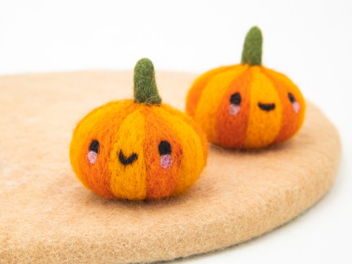 5cm Cute Halloween Cheeky Felt Pumpkin