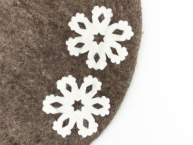 Wool Felt Snowflakes White 