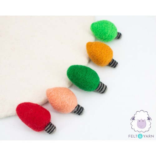 6-7cm Felt Christmas Light Bulb