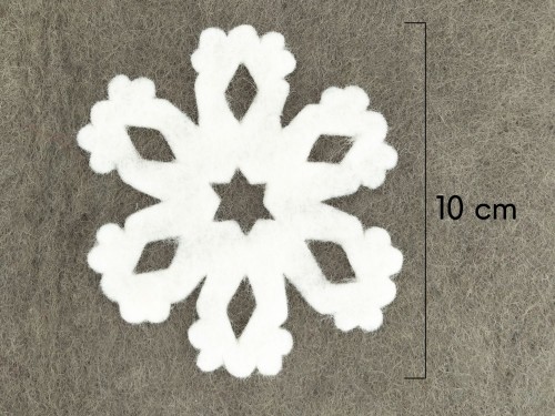 10cm White Felt Snowflakes