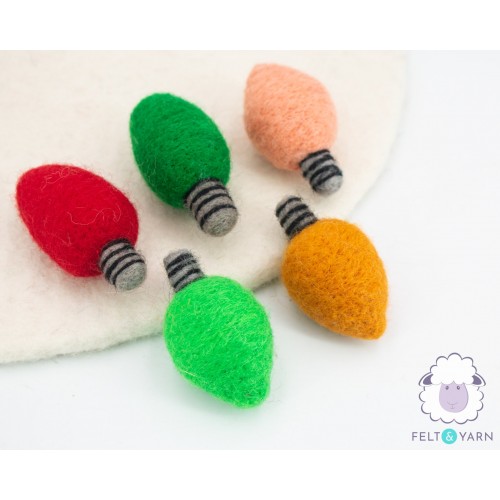 6-7cm Felt Christmas Light Bulb