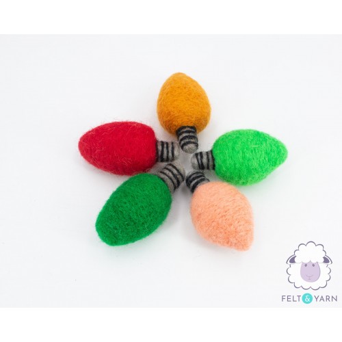 6-7cm Felt Christmas Light Bulb
