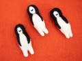 9cm Black Hair Creepy Felt Ghost Ornament