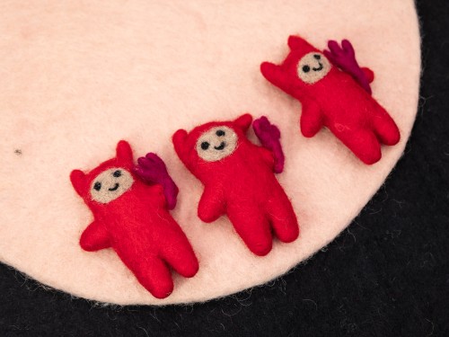 9cm Felt Red Devil Toy
