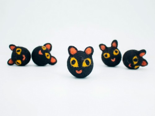 3cm Haunted Mini Felt Cat Head