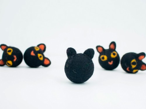 3cm Haunted Mini Felt Cat Head