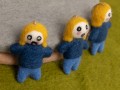 9x7cm Yellow Haired Felt Zombie Girl