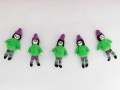 13.5x7cm Wool Felt Trainee Green Witch