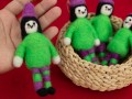 13.5x7cm Wool Felt Trainee Green Witch
