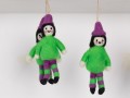 13.5x7cm Wool Felt Trainee Green Witch