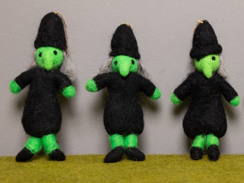 14cm Felt Witch with Black Hat