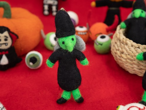 14cm Felt Witch with Black Hat